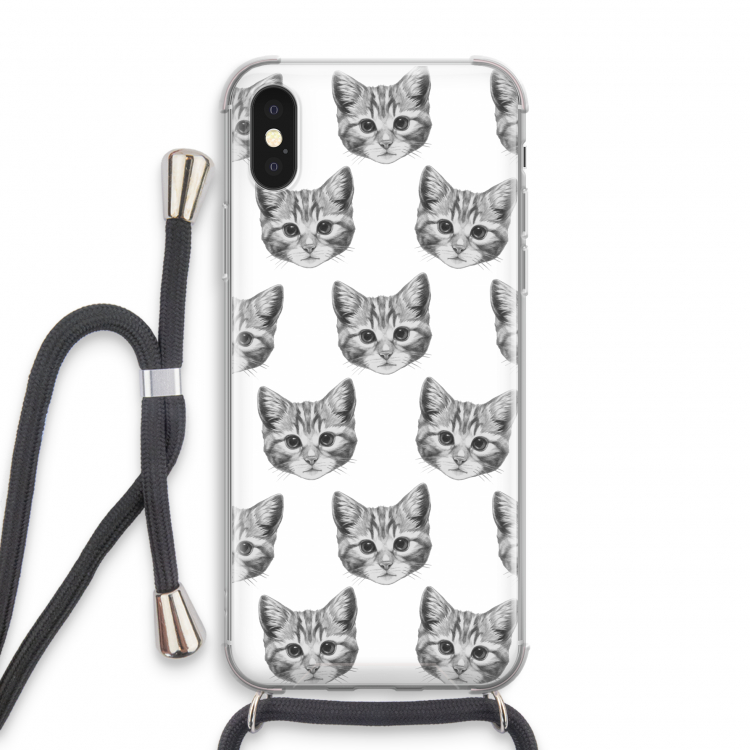 Kitten: iPhone X Transparant Hoesje met koord