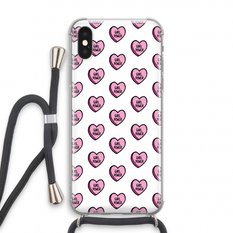 GIRL POWER: iPhone X Transparant Hoesje met koord