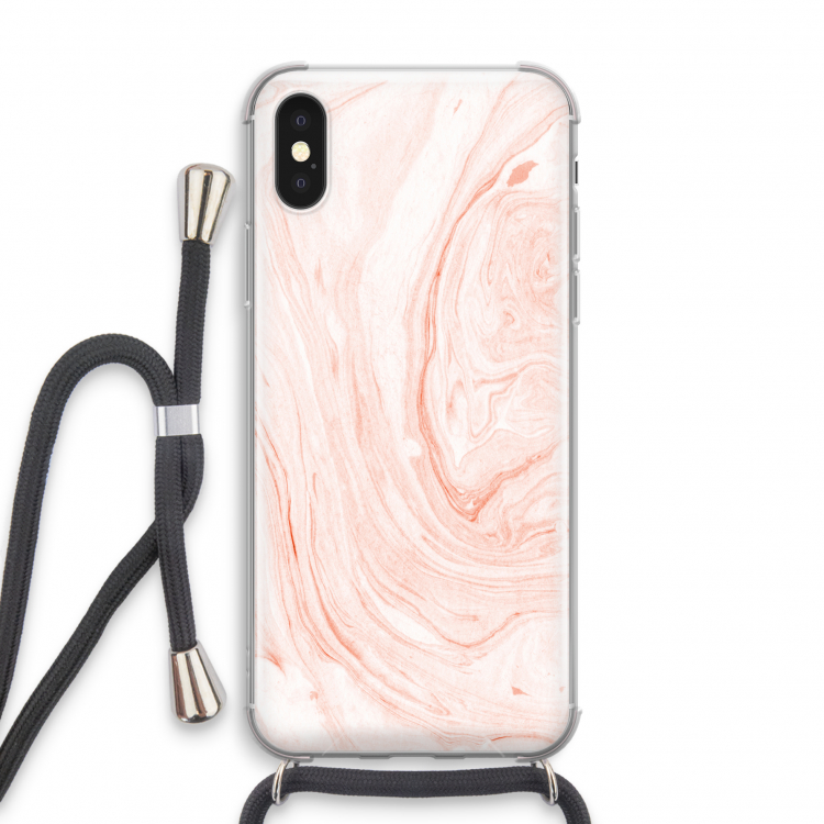 Peach bath: iPhone X Transparant Hoesje met koord