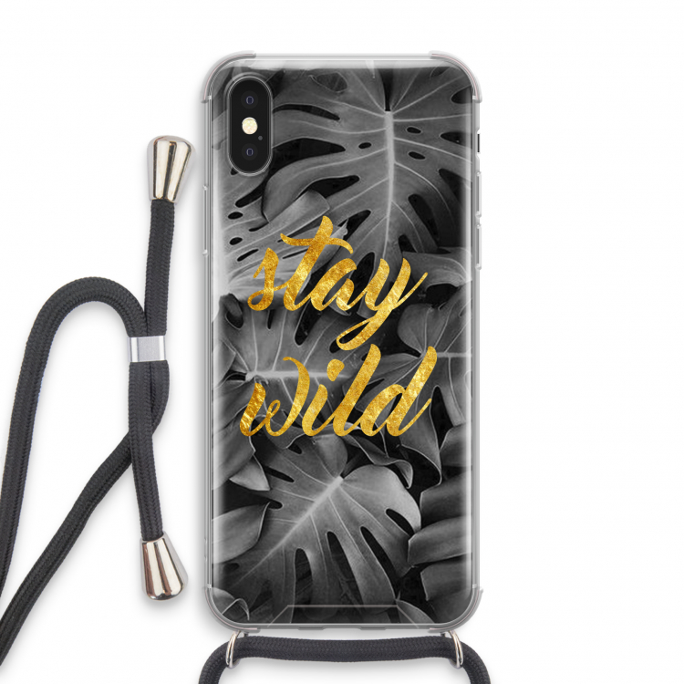 Stay wild: iPhone X Transparant Hoesje met koord