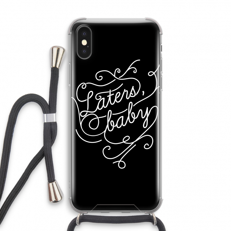 Laters, baby: iPhone X Transparant Hoesje met koord