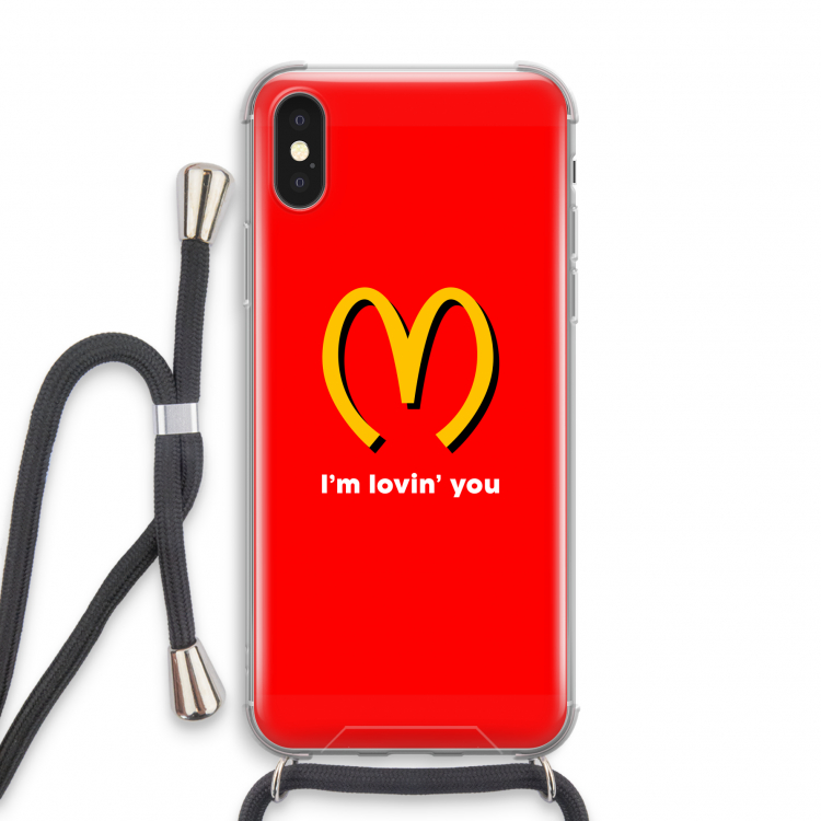 I'm lovin' you: iPhone X Transparant Hoesje met koord
