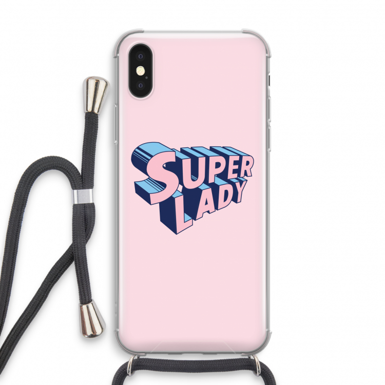Superlady: iPhone X Transparant Hoesje met koord