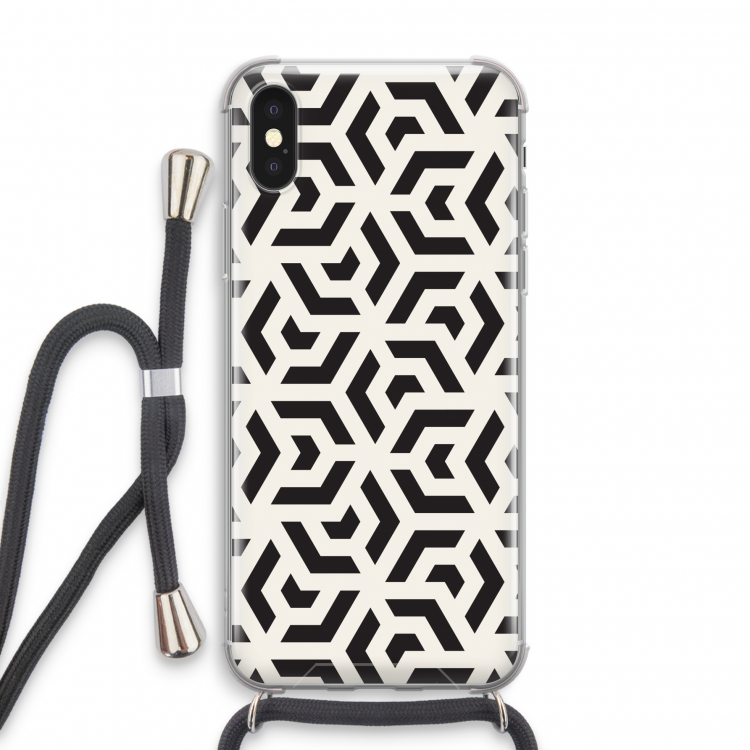 Crazy pattern: iPhone X Transparant Hoesje met koord