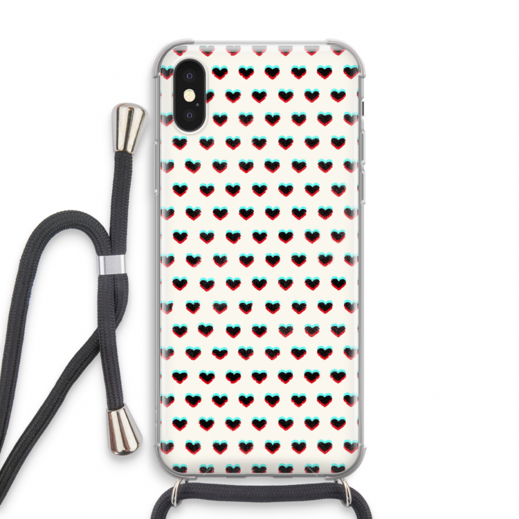 Hartjes: iPhone X Transparant Hoesje met koord