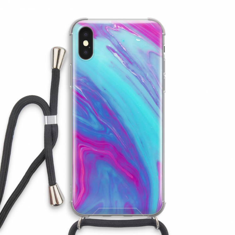 Zweverige regenboog: iPhone X Transparant Hoesje met koord