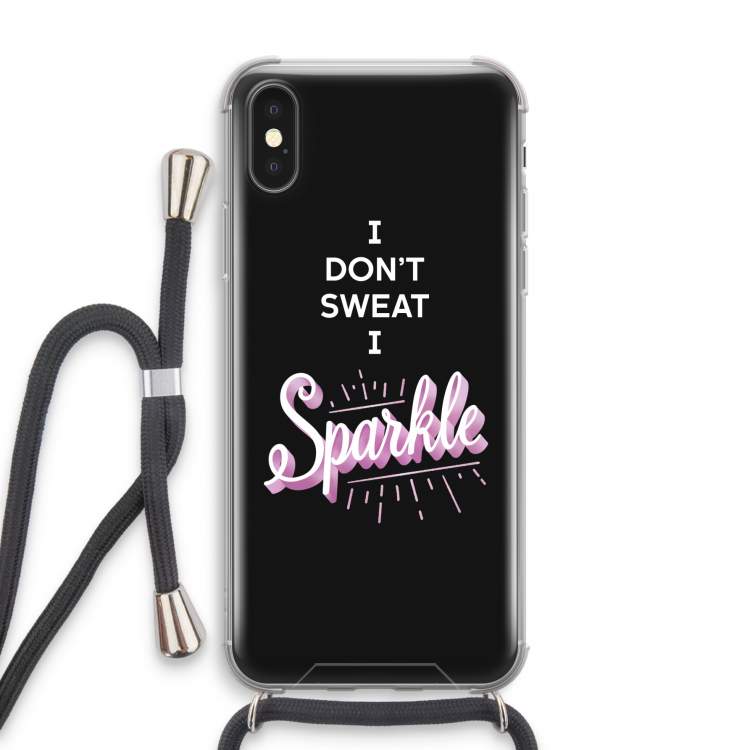 Sparkle quote: iPhone X Transparant Hoesje met koord