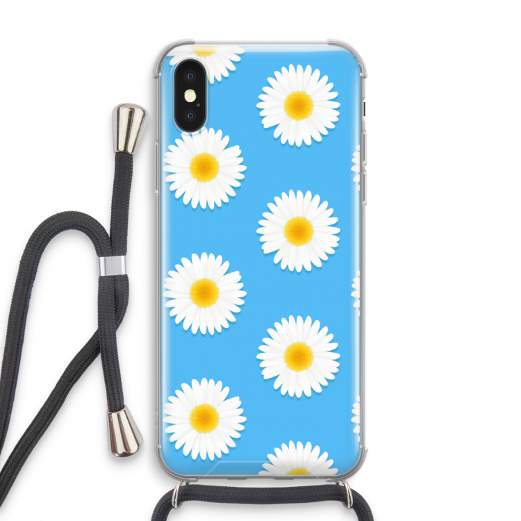Margrietjes: iPhone X Transparant Hoesje met koord