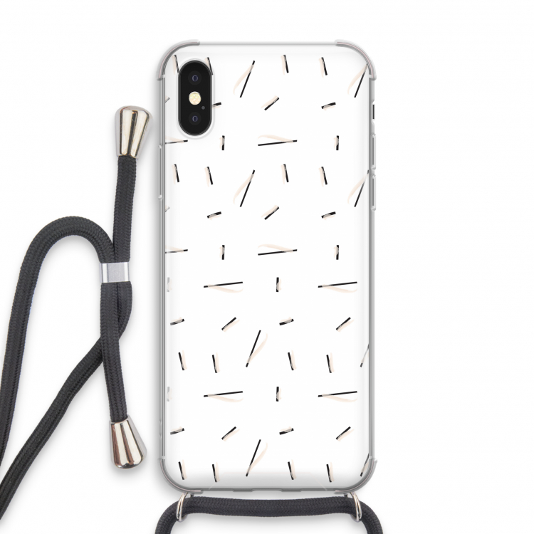 Hipster stripes: iPhone X Transparant Hoesje met koord