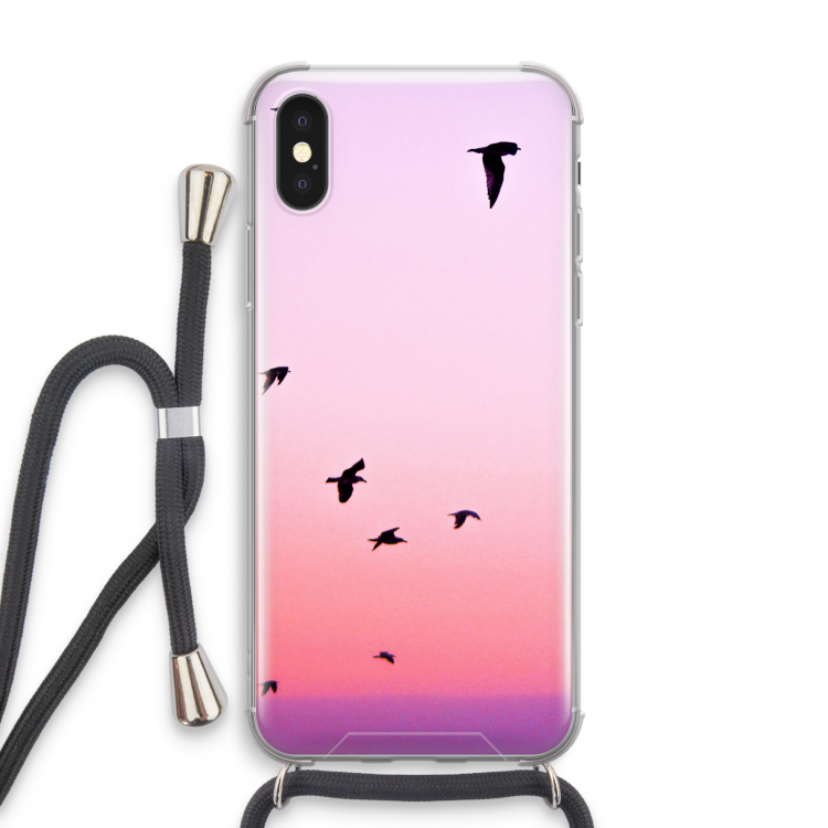 Fly away: iPhone X Transparant Hoesje met koord