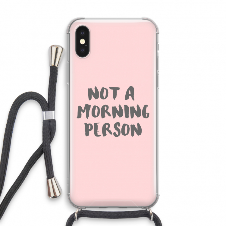 Morning person: iPhone X Transparant Hoesje met koord