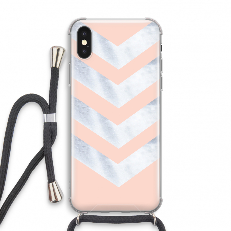 Marmeren pijlen: iPhone X Transparant Hoesje met koord