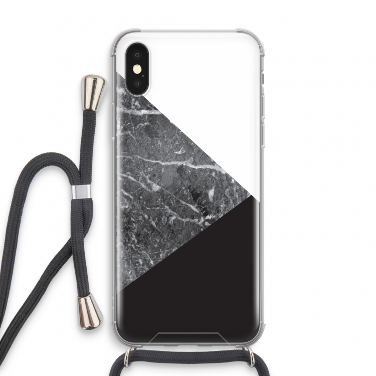 Combinatie marmer: iPhone X Transparant Hoesje met koord