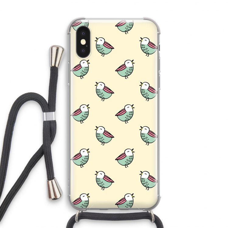 Vogeltjes: iPhone X Transparant Hoesje met koord