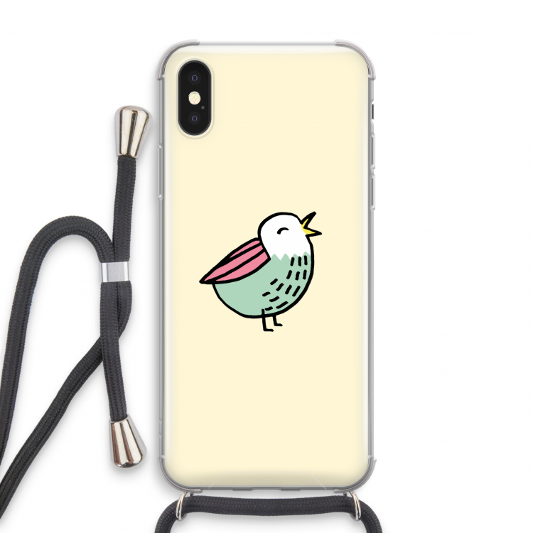 Birdy: iPhone X Transparant Hoesje met koord