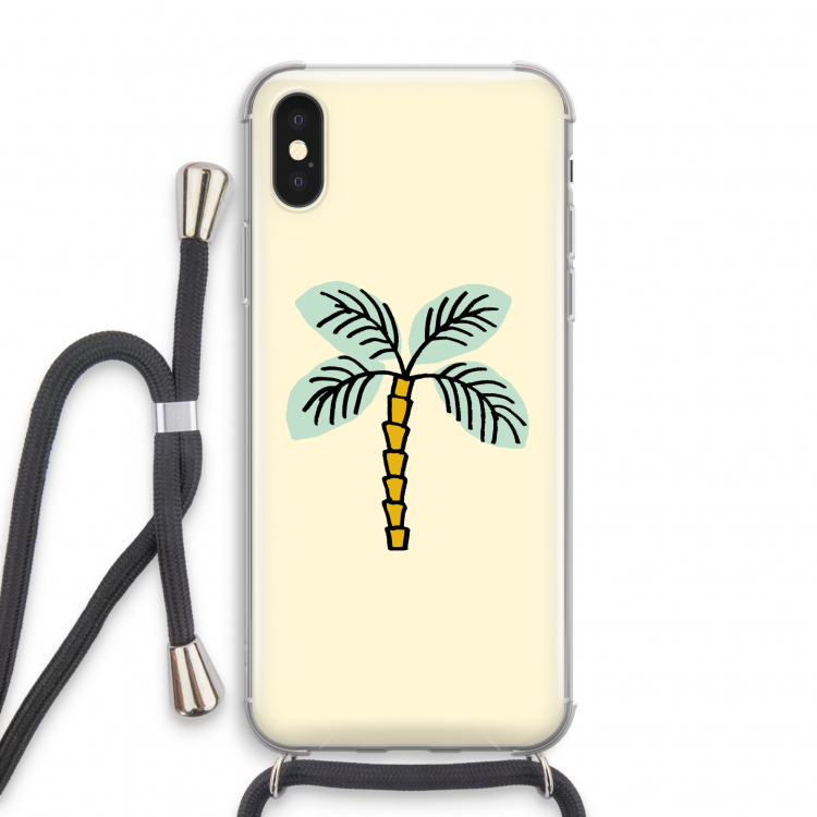 Palmboom: iPhone X Transparant Hoesje met koord