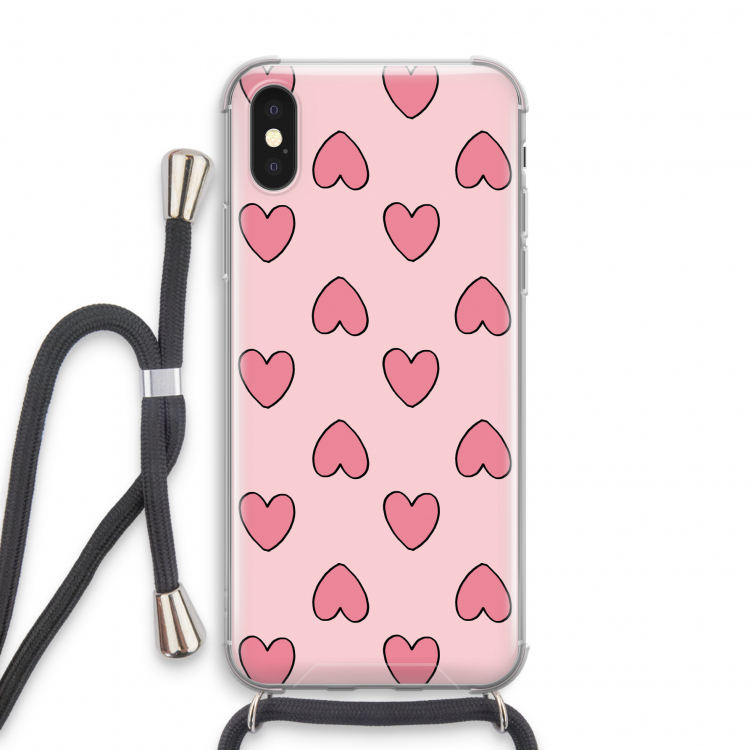 Ondersteboven verliefd: iPhone X Transparant Hoesje met koord