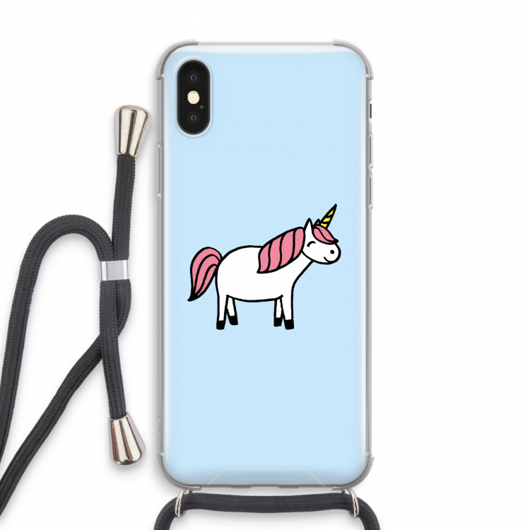 Eenhoorn: iPhone X Transparant Hoesje met koord