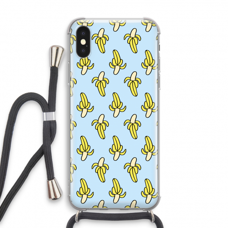 Bananas: iPhone X Transparant Hoesje met koord