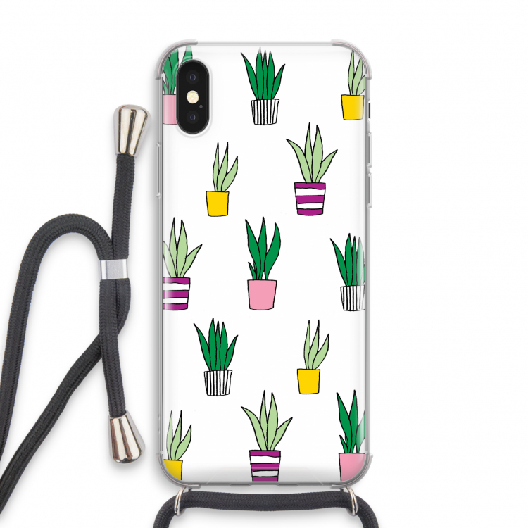 Sanseveria: iPhone X Transparant Hoesje met koord