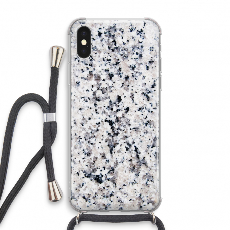 Gespikkelde marmer: iPhone X Transparant Hoesje met koord