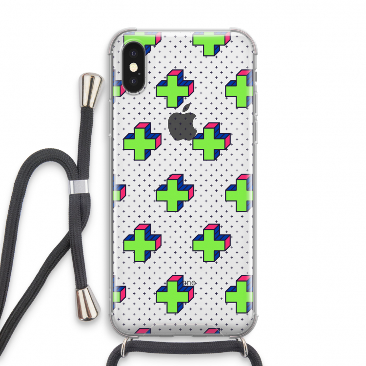 8-bit N°10: iPhone X Transparant Hoesje met koord