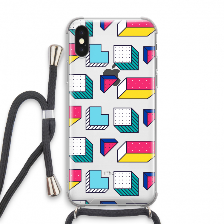 8-bit N°7: iPhone X Transparant Hoesje met koord