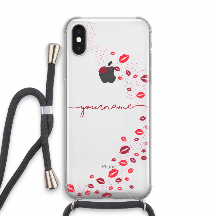 Kusjes: iPhone X Transparant Hoesje met koord