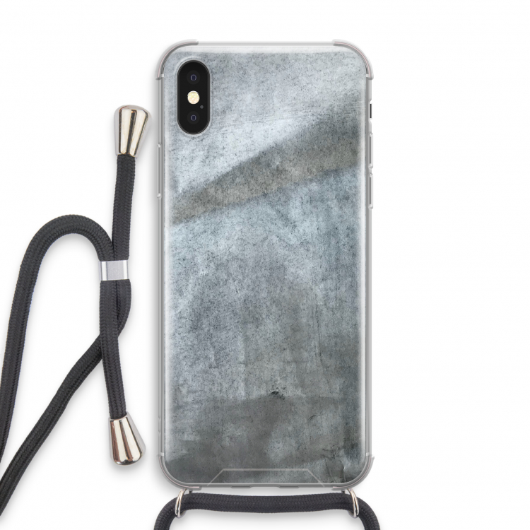 Grey Stone: iPhone X Transparant Hoesje met koord