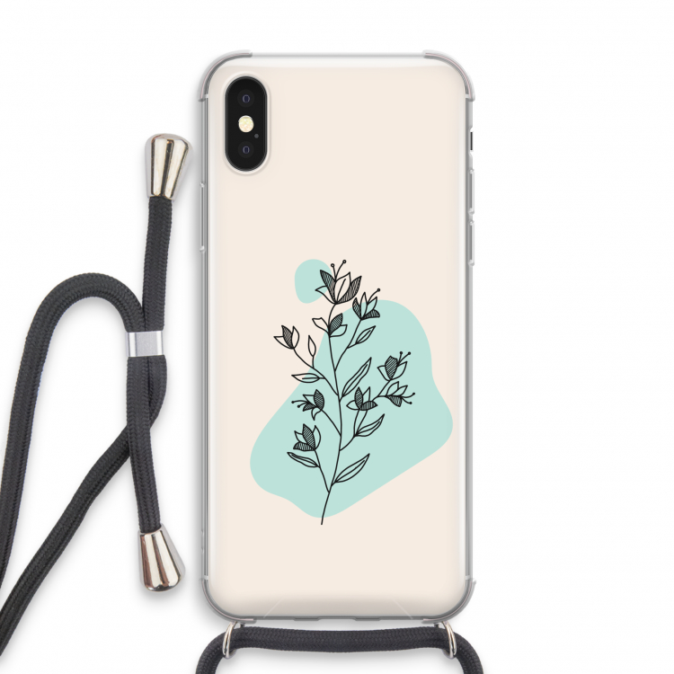 Violets are blue: iPhone X Transparant Hoesje met koord