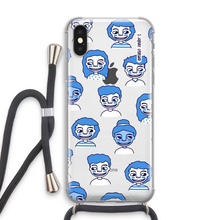 Gezichtjes: iPhone X Transparant Hoesje met koord