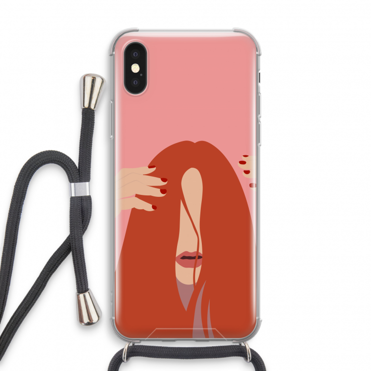 Woke up like this: iPhone X Transparant Hoesje met koord