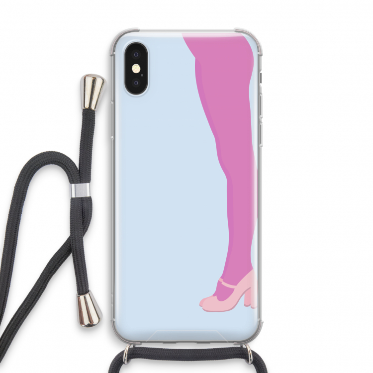 Pink panty: iPhone X Transparant Hoesje met koord