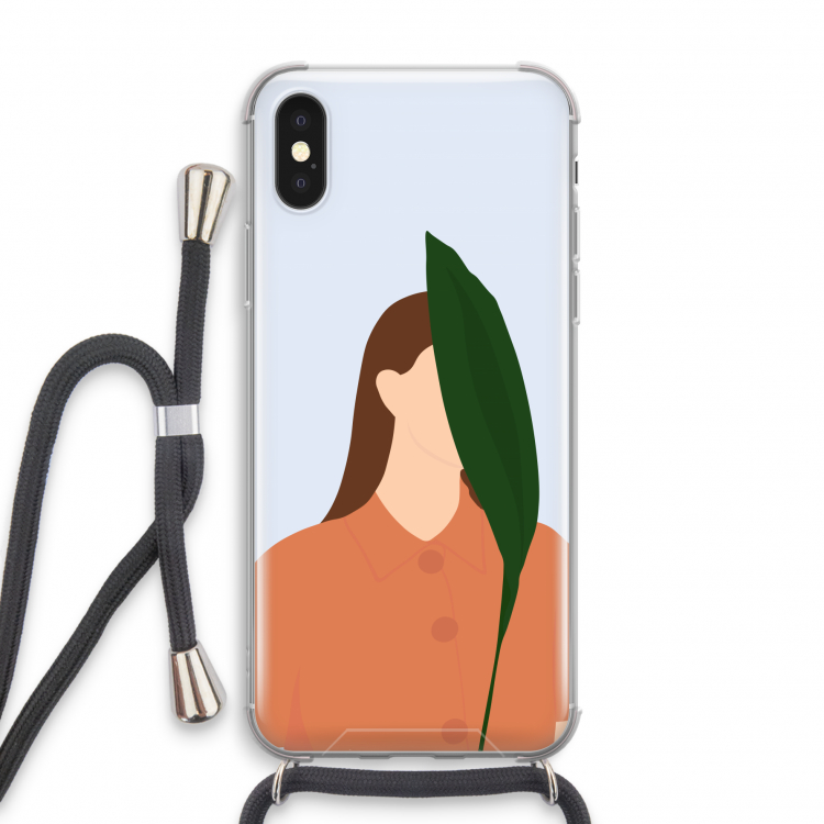 Leaf: iPhone X Transparant Hoesje met koord