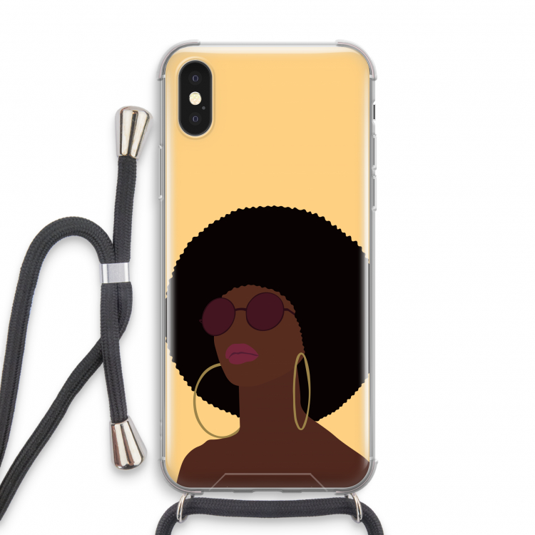 Golden hour: iPhone X Transparant Hoesje met koord