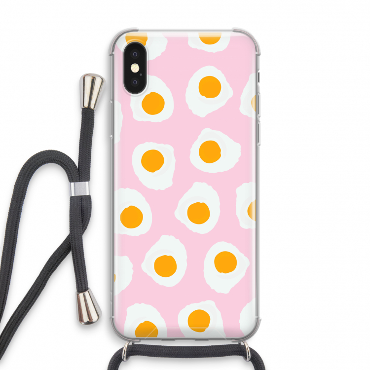 Dancing eggs: iPhone X Transparant Hoesje met koord