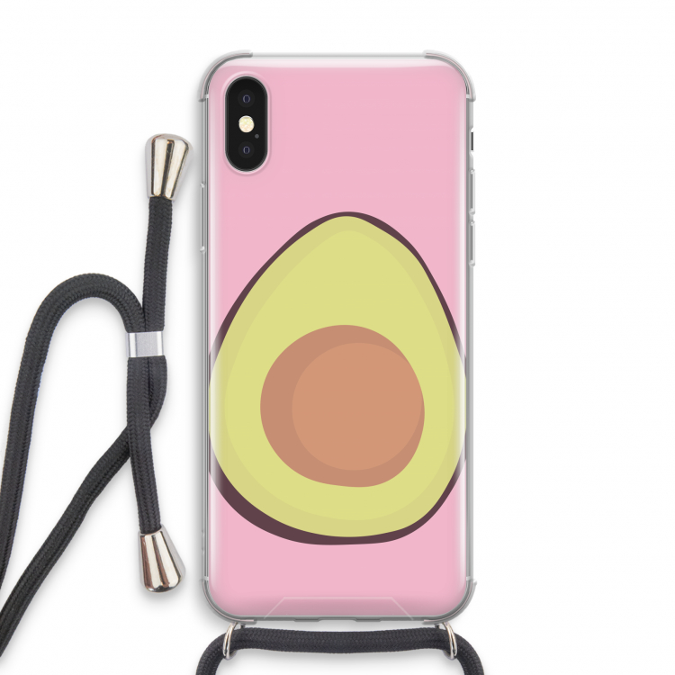 Avocado: iPhone X Transparant Hoesje met koord