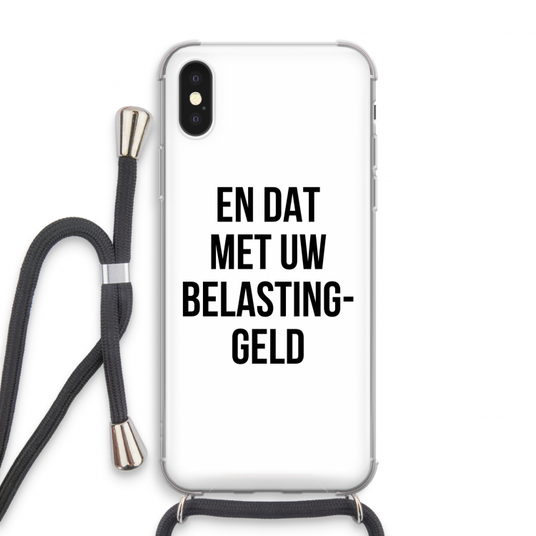 Belastinggeld: iPhone X Transparant Hoesje met koord