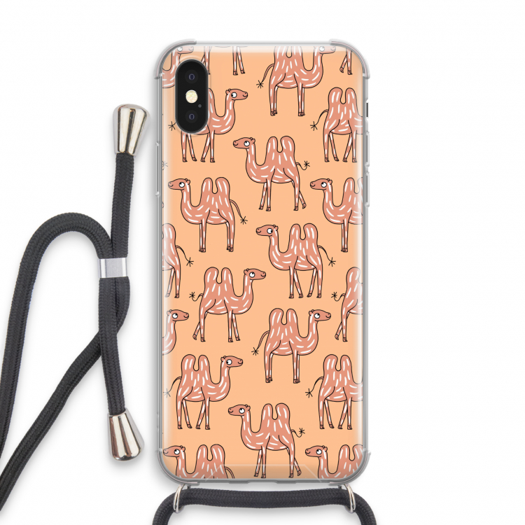 Kameel: iPhone X Transparant Hoesje met koord
