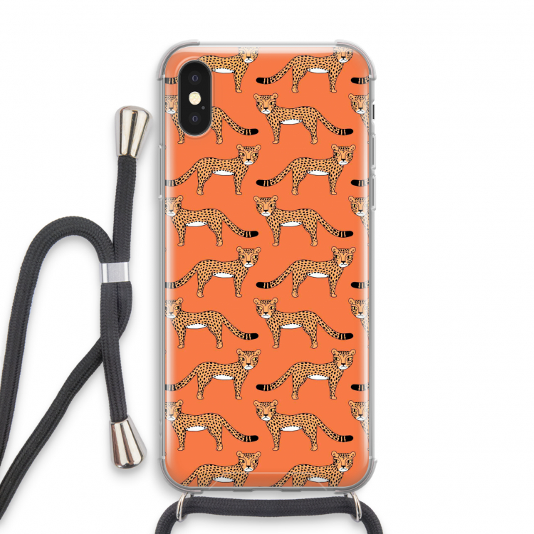 Cheetah: iPhone X Transparant Hoesje met koord