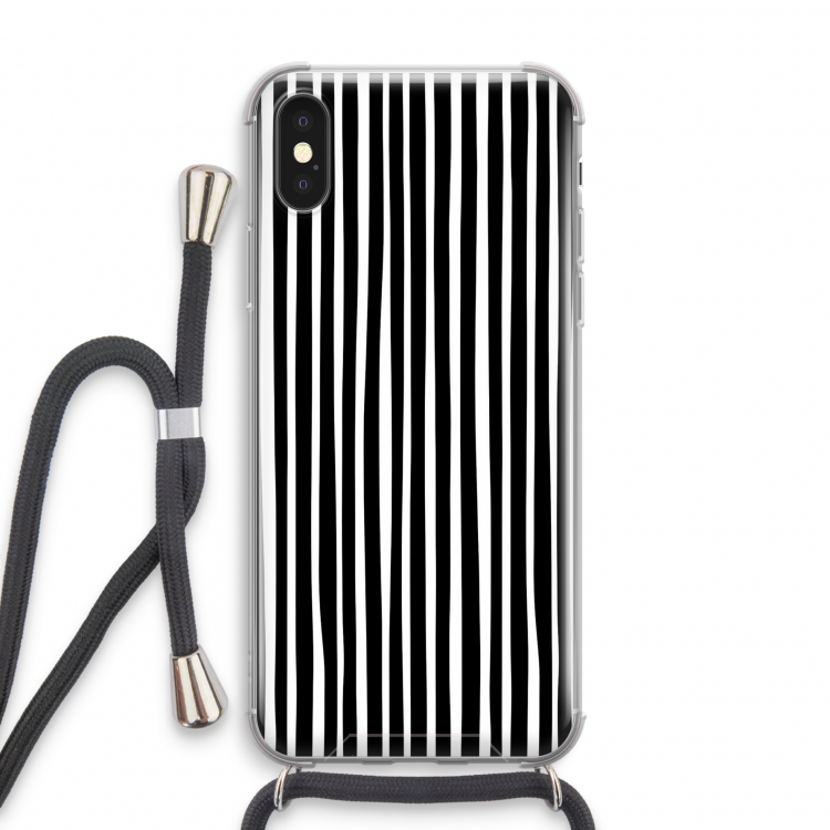 Stripes: iPhone X Transparant Hoesje met koord