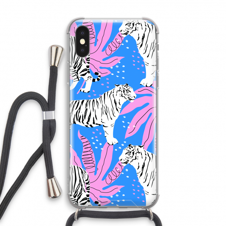 Tijger: iPhone X Transparant Hoesje met koord