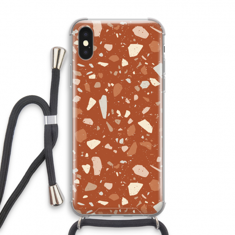 Terrazzo N°22: iPhone X Transparant Hoesje met koord