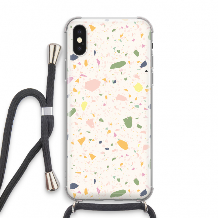 Terrazzo N°21: iPhone X Transparant Hoesje met koord