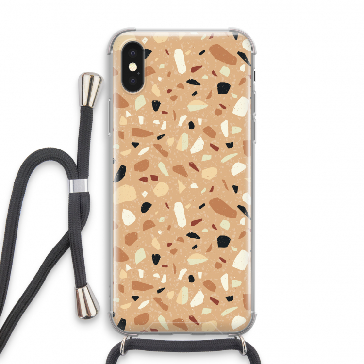 Terrazzo N°17: iPhone X Transparant Hoesje met koord