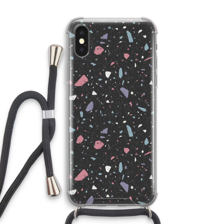 Terrazzo N°16: iPhone X Transparant Hoesje met koord