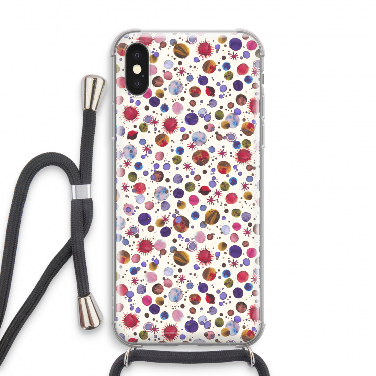Planets Space: iPhone X Transparant Hoesje met koord