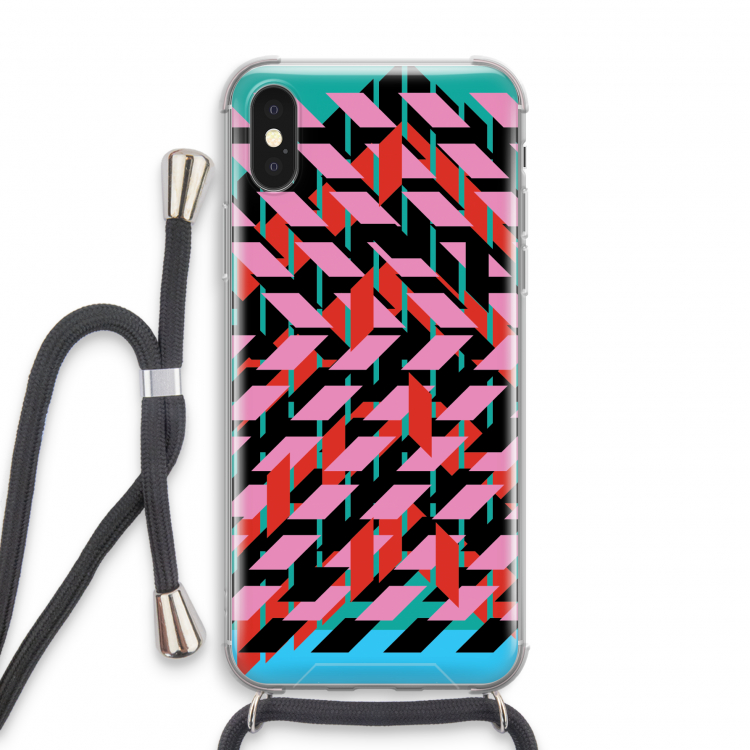 Skew Blush 2: iPhone X Transparant Hoesje met koord