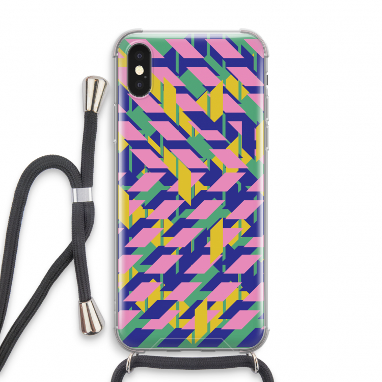 Skew Blush 1: iPhone X Transparant Hoesje met koord