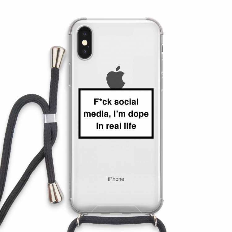 I'm dope: iPhone X Transparant Hoesje met koord